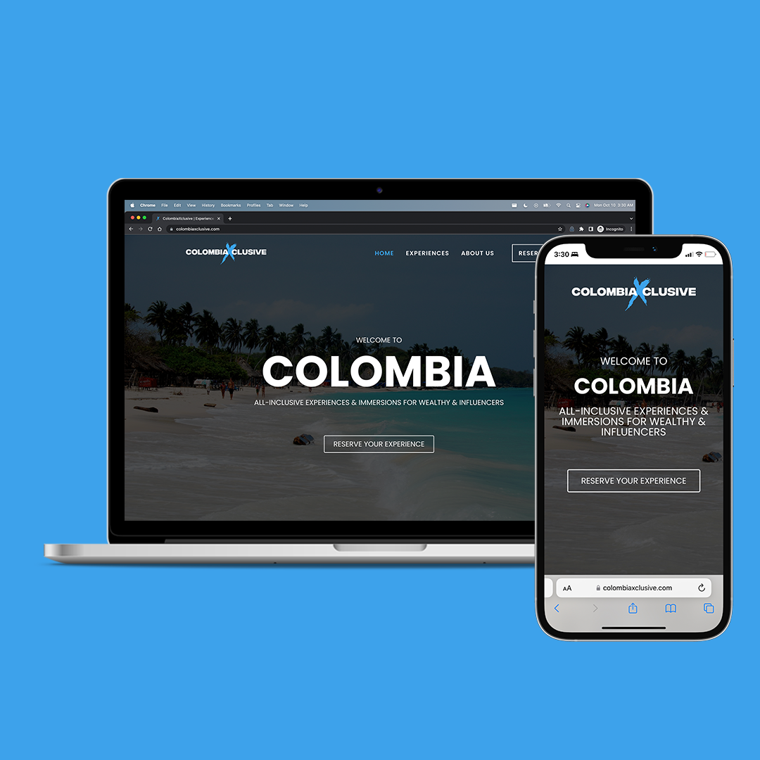 Colombiaxclusive Web Design Mock Up by Wise Media
